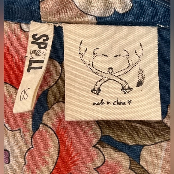 Spell & The Gypsy Collective Lolita Blue Skies Reversible Kimono in O/S - Picture 6 of 8